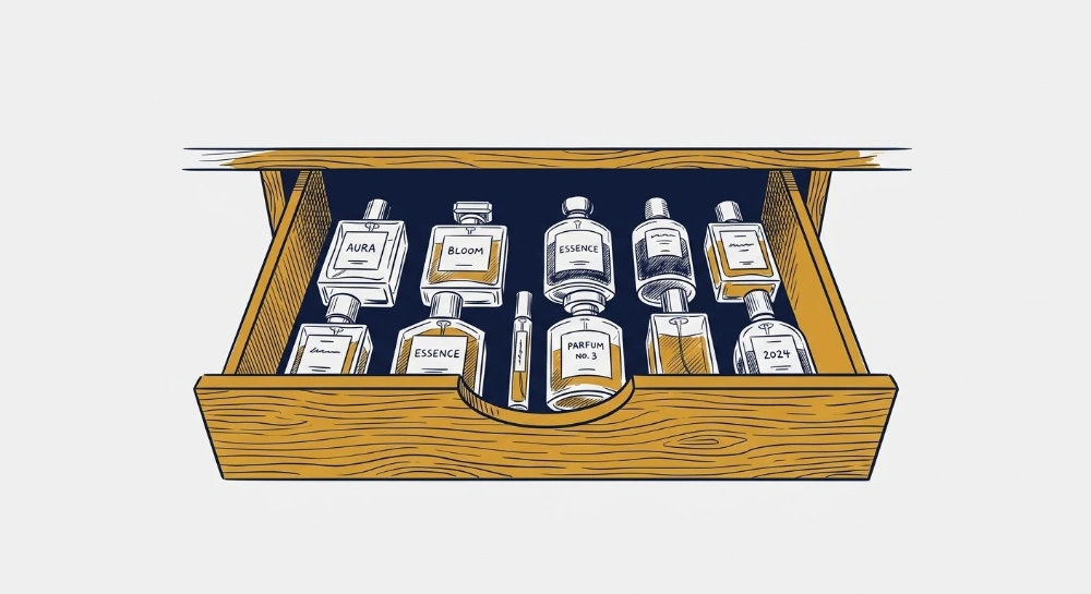 قرار گیری عطر در کشو یا یک جای تاریک